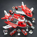 NovaTown Trägheitsflugzeug- und Fahrzeug-Spielset für Kinder mit Hubschrauber-Straßenschildern