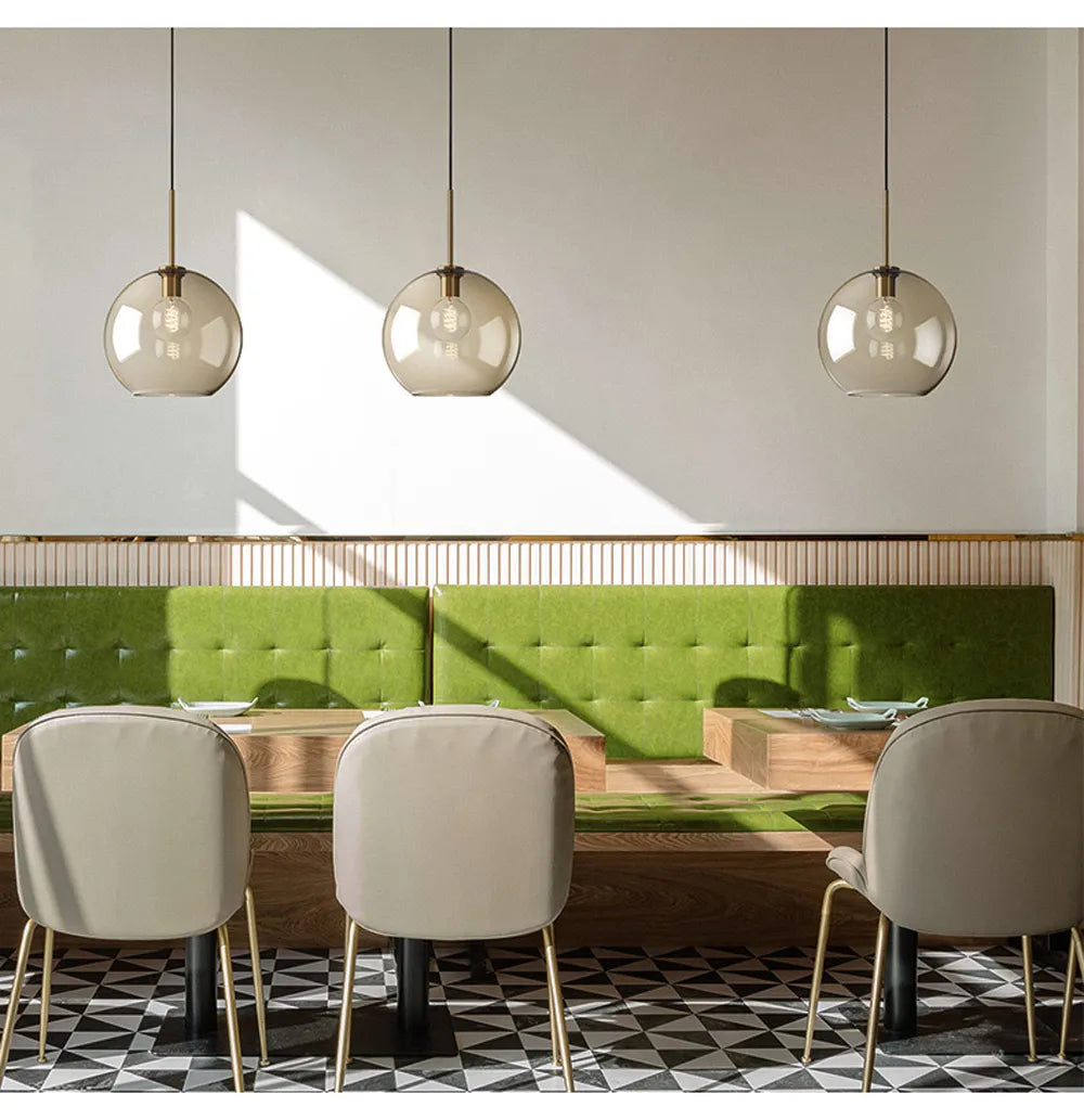 Skleněné závěsné svítidlo v severském průmyslovém stylu, moderní luxusní LED