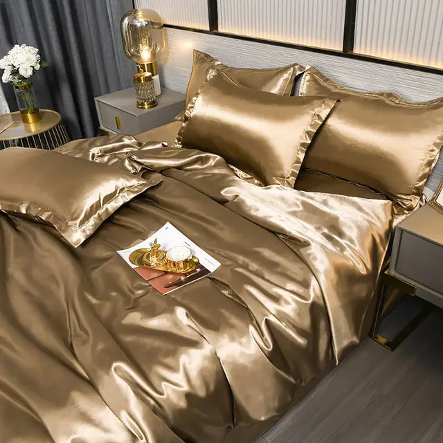 Lunara Satin Duvet Cover by Orntli Elegant Luxury Bedding