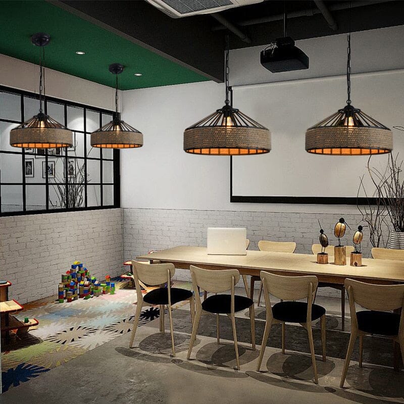 Ropehaven Lampa Wisząca z Metalowym Kloszem w Stylu Vintage z Efektem Postarzania