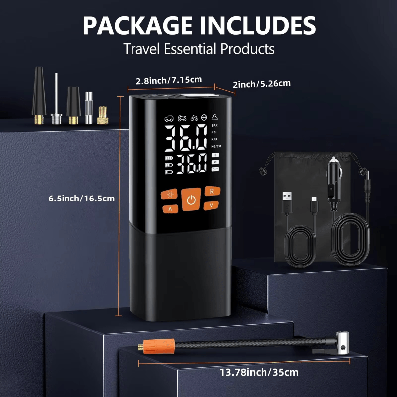 Compresseur d'air portable sans fil VoltAir 180 PSI avec affichage numérique pour voitures