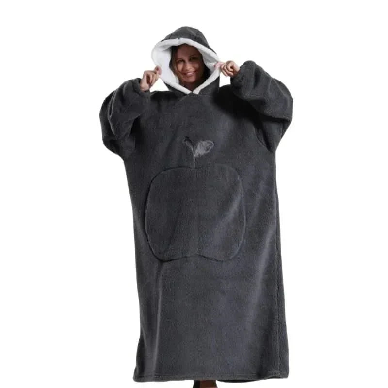 Bluza z polaru oversize z przytulnym kapturem dla maksymalnego komfortu w domu