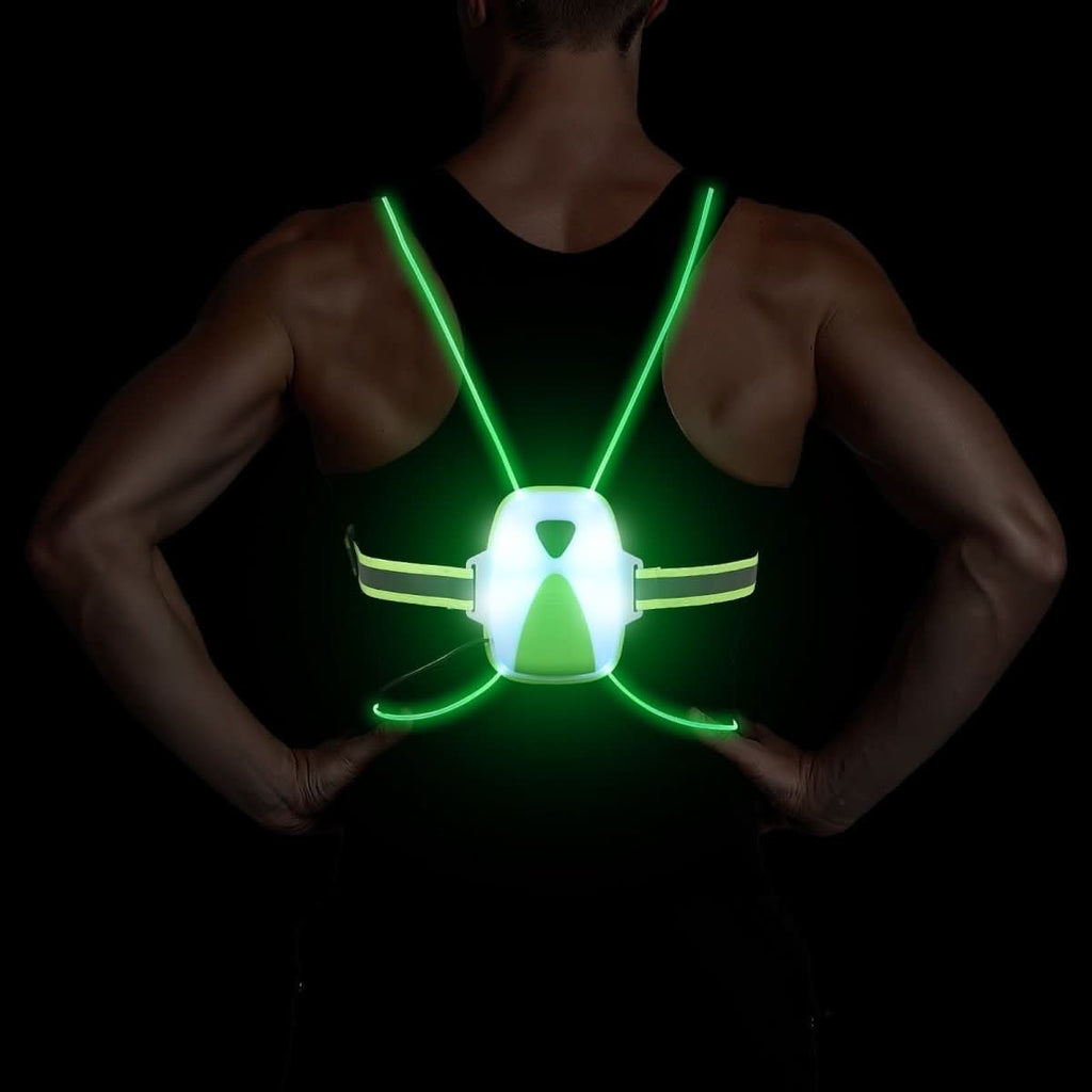 LumaSafe LED bezpečnostní vesta pro běžce, 6 barevných světelných režimů, nastavitelná viditelnost