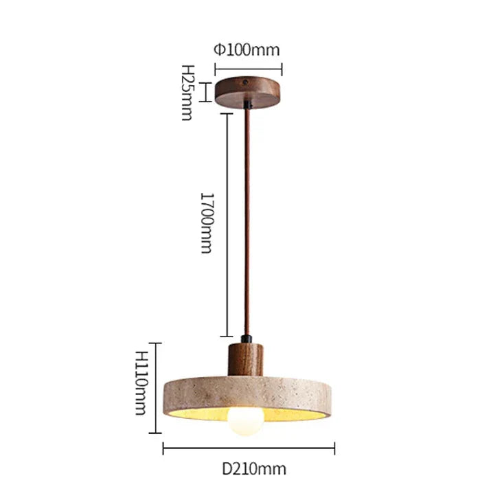 Elaraa Collezione di Lampade a Sospensione LED con Finitura in Travertino