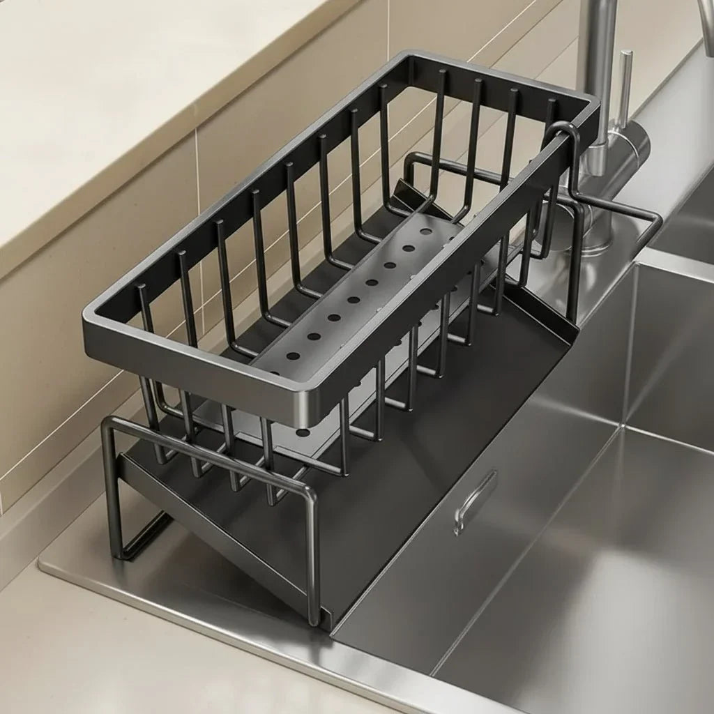 CLEANSINK Sink Organizer With Drainage And Metal Frame