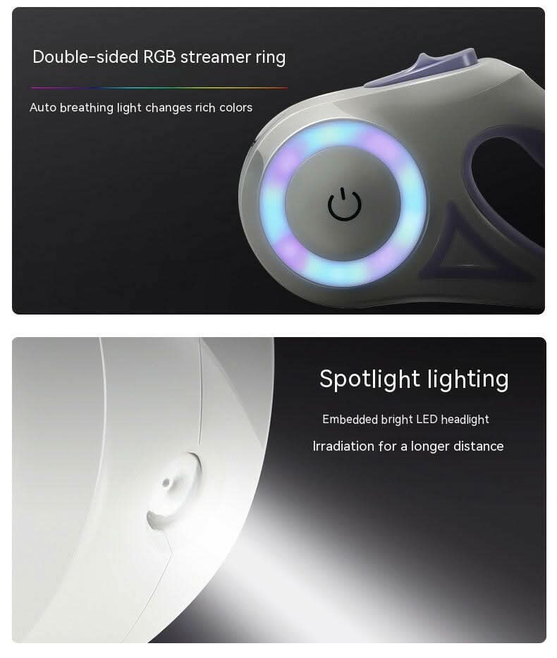 BrightTrail automatické LED vodítko pro psa s USB dobíjením 3 m pro bezpečné procházky