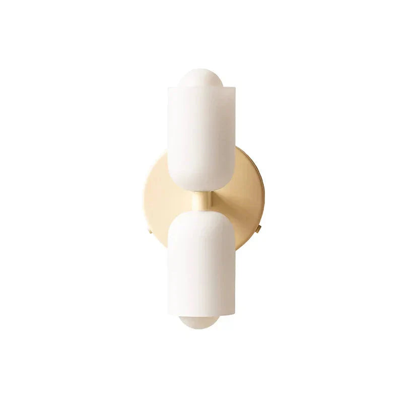 NovaLume matt hvit vegglampe med kremet glød LED to pærer inkludert