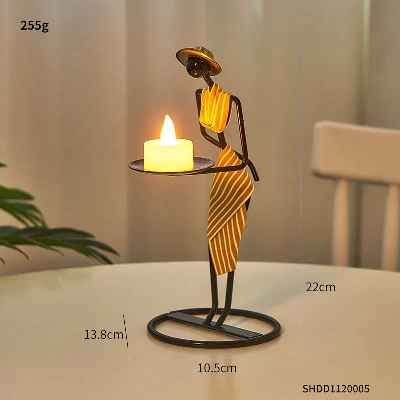 Eloria | Woman-Shaped Iron Candle Holder for Romantic Luxury Decor | Orntli