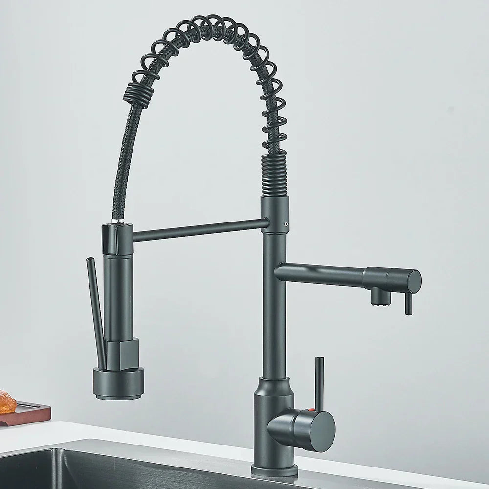 SpringFlow – Dvojitá kuchyňská baterie s výpustí