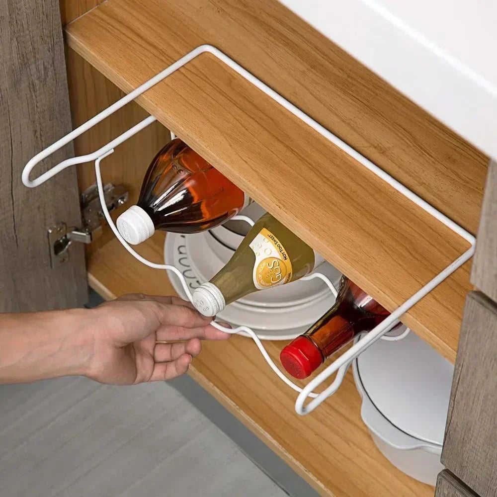 Organizador Rodante FlexShelf para Botellas, Ahorro de Espacio en Refrigerador y Cocina, Avance Automático