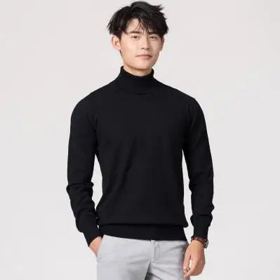 Miyabi: Japanese-Knit Turtleneck in 60%Cashmere and 35%cotton | Mens Sweater