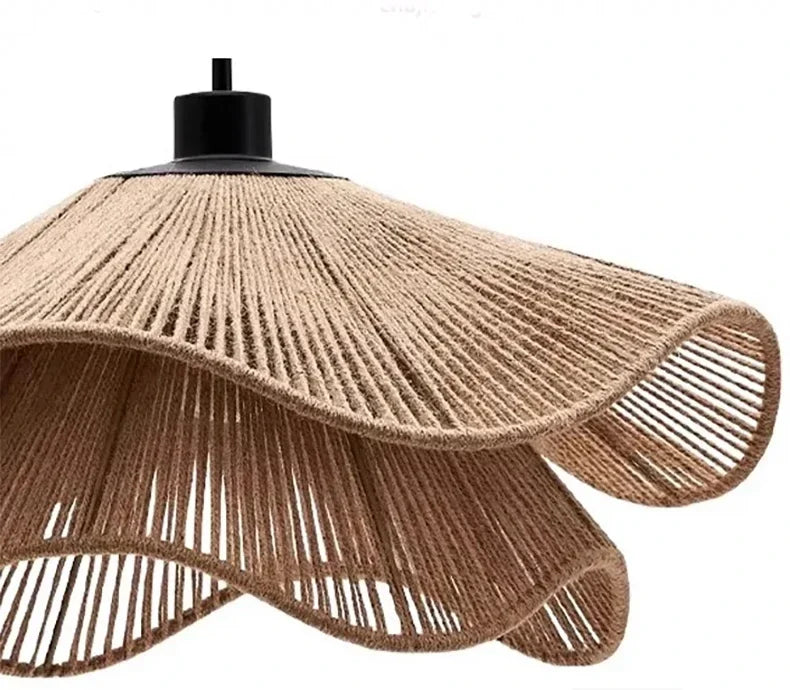 Tidecrest | Natural Finish Jute Pendant Lamp For Boho Rustic Interiors