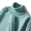 Herres rullekrave 100% ren uld sweater - efterår og vinter stor størrelse løs strikket jumper