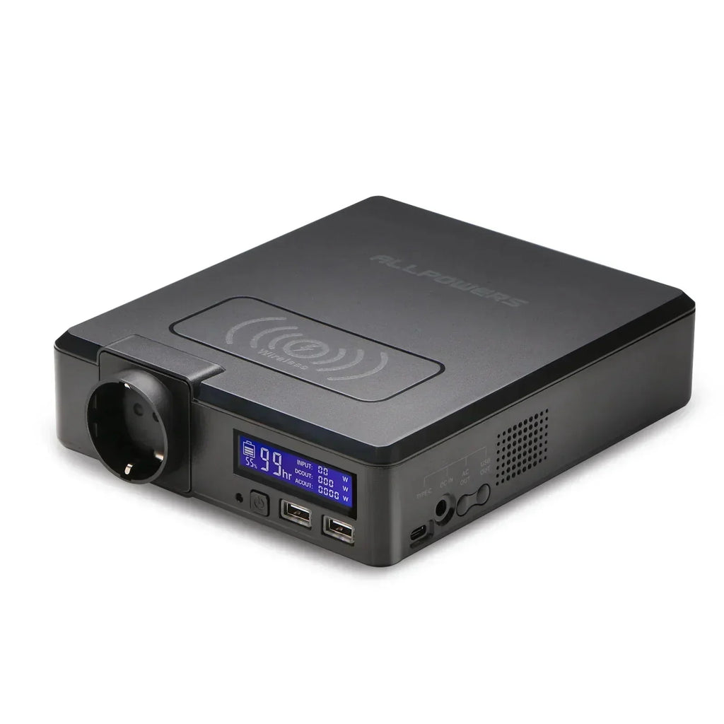 Digital Display Power Station 41,600 Milliamp Hours With AC Outlets And Wireless Charging