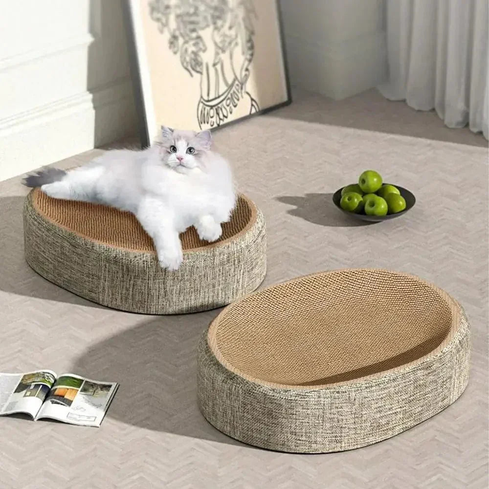 NuzzleNest Braided Oval Sisal Cat Lounger For Scratching And Cozy Sleep For Cats