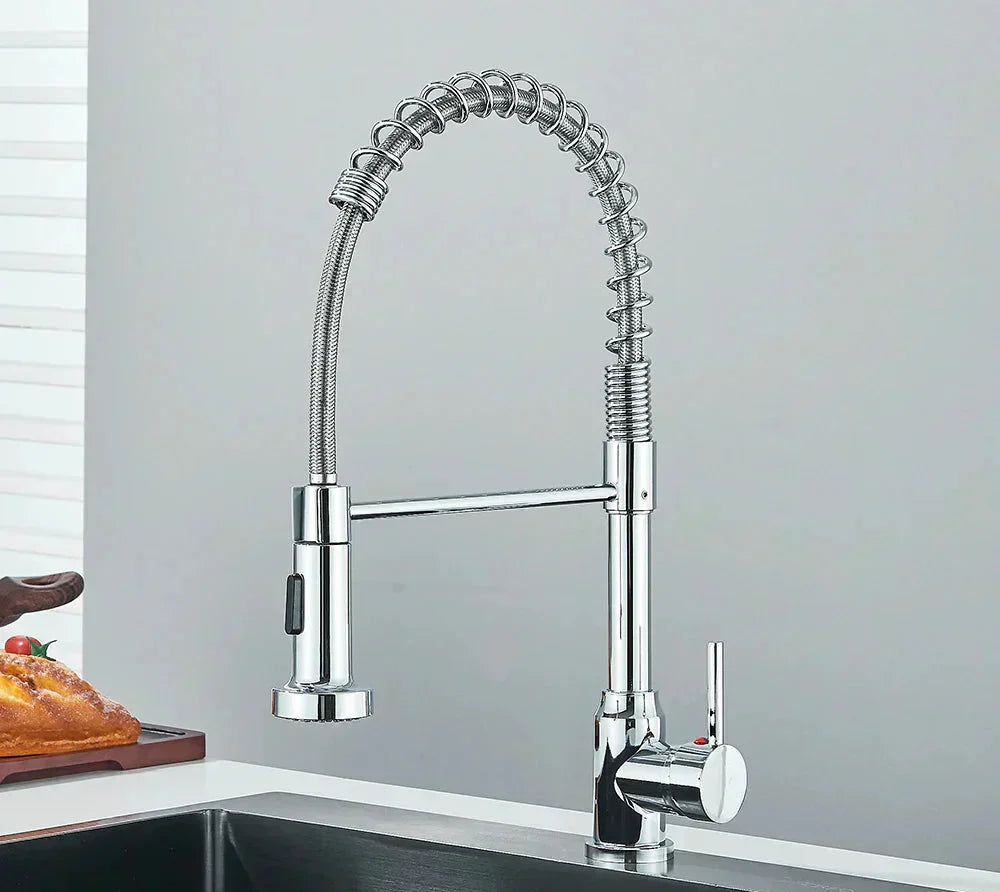 Nyra Matte Black Kitchen Faucet Deck Mounted Hot And Cold