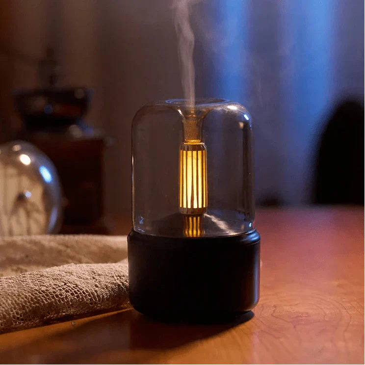 AROMELLE LED-diffuser med realistisk flammeeffekt til spa-lignende hjemmekomfort