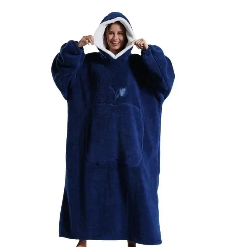 Bluza z polaru oversize z przytulnym kapturem dla maksymalnego komfortu w domu