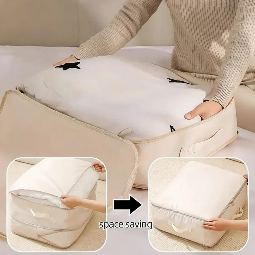 Saco de Compressão com Fecho Duplo para Roupas e Edredões Impermeável e à Prova de Poeira para Viagem
