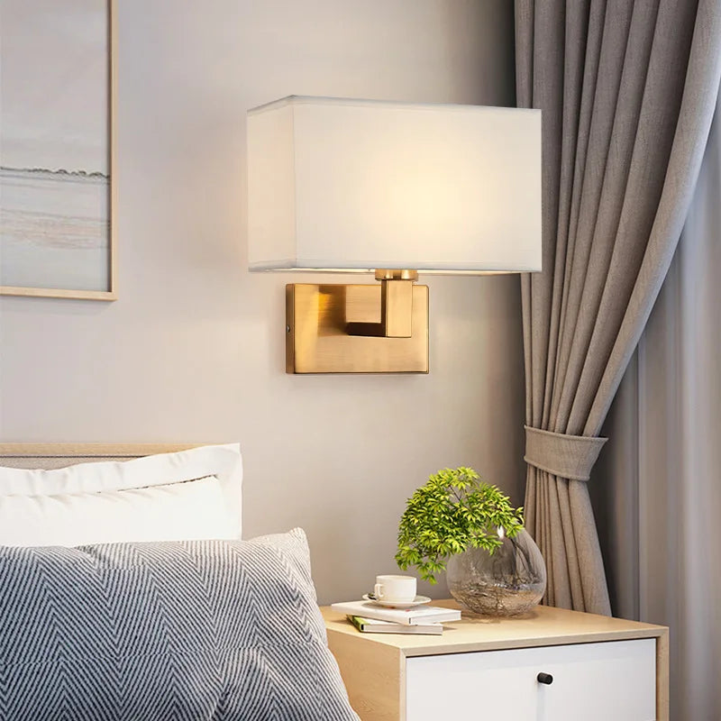 LumaNova Wall-Mounted Bedside Lamp with Fabric Shade