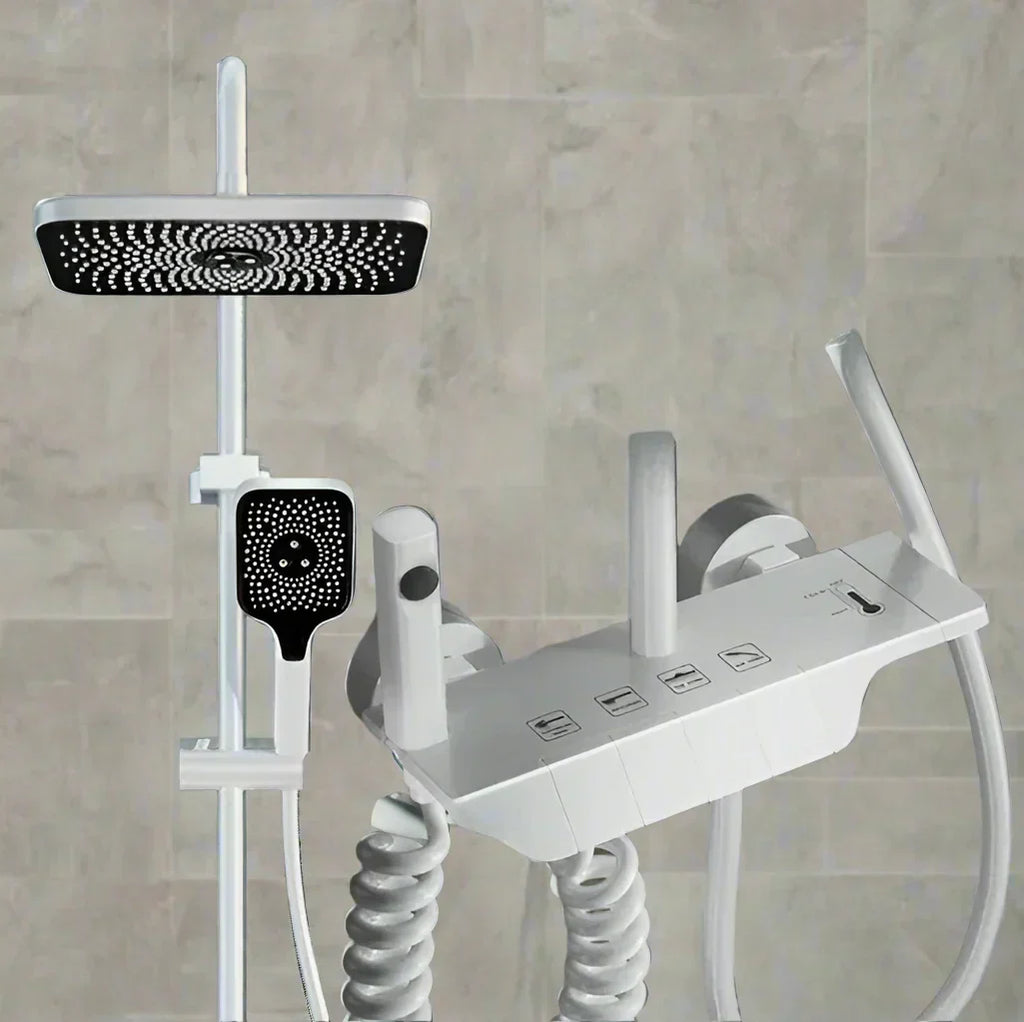 AquaSense Digital Brusesæt – 4 Funktioner, Højt Tryk, Kobberblander, Termostatstyring