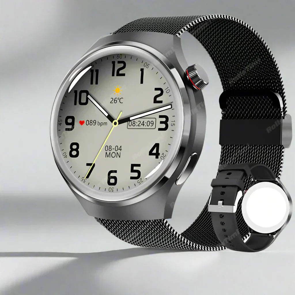 Ares Pro 2024 Smartwatch – NFC, Sundhedsovervågning, GPS og Bluetooth-opkald