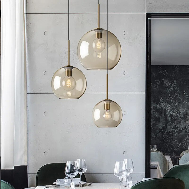 Skleněné závěsné svítidlo v severském průmyslovém stylu, moderní luxusní LED