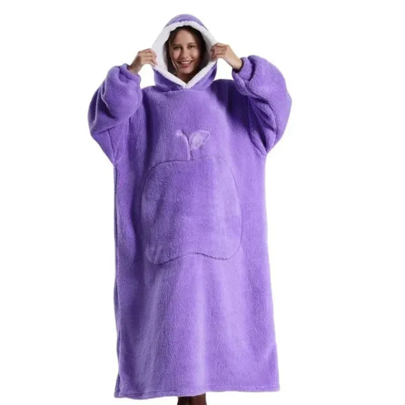 Bluza z polaru oversize z przytulnym kapturem dla maksymalnego komfortu w domu