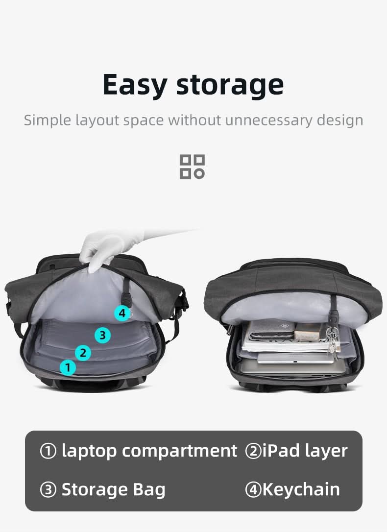 CityTrail Rolltop-ryggsekk med USB-port for utendørs bruk