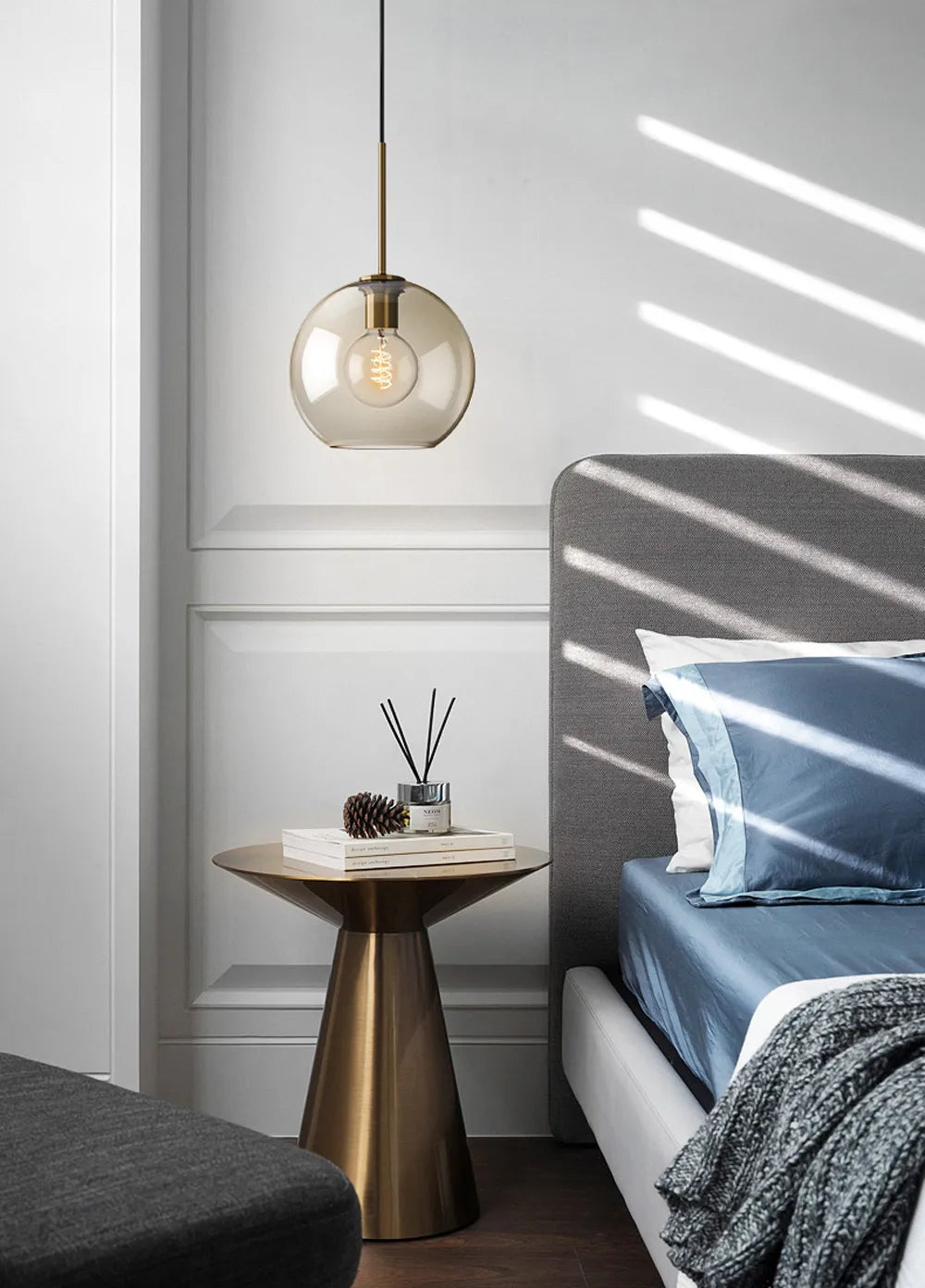 Skleněné závěsné svítidlo v severském průmyslovém stylu, moderní luxusní LED