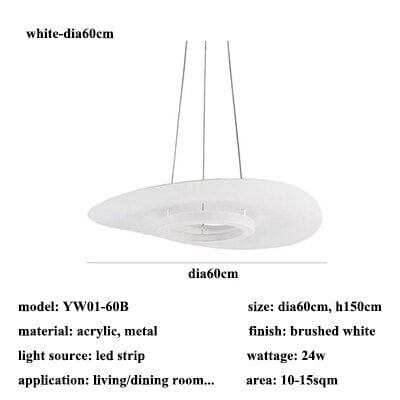 NovaLume LED Rund Aluminium Pendellampe med glasskjerm