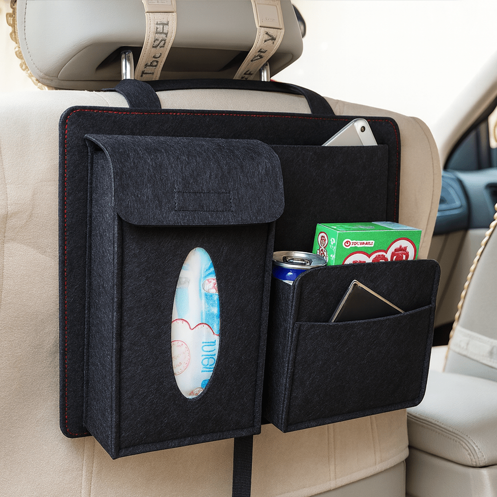 DriveEase Car Seat Organizer With Four Pockets Universal Fit For Families