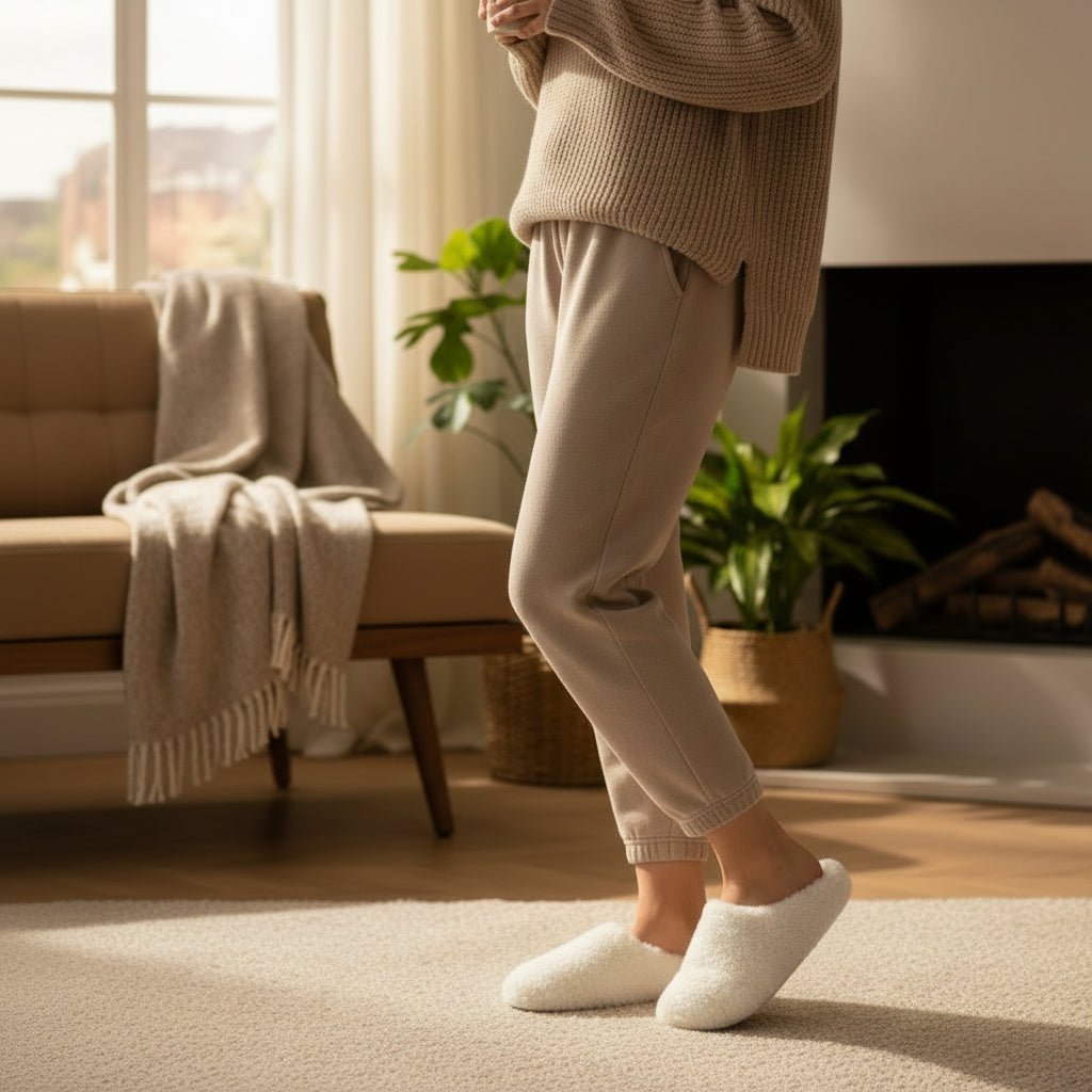 Chaussons d'hiver en laine NorthNest pour femmes avec doublure en peau de mouton bouclée