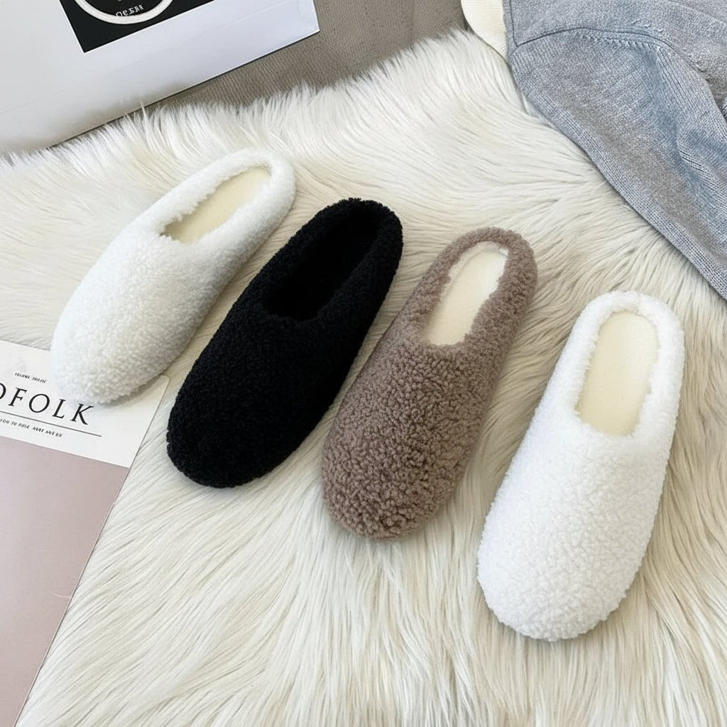Chaussons d'hiver en laine NorthNest pour femmes avec doublure en peau de mouton bouclée