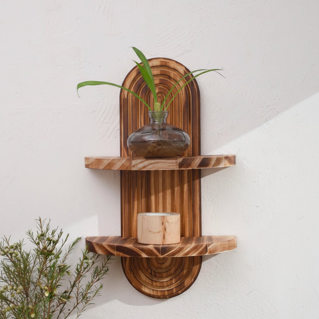 Geometric Floating Wood Shelves For Boho Wall Storage For Boho Decor Lovers NovaWood