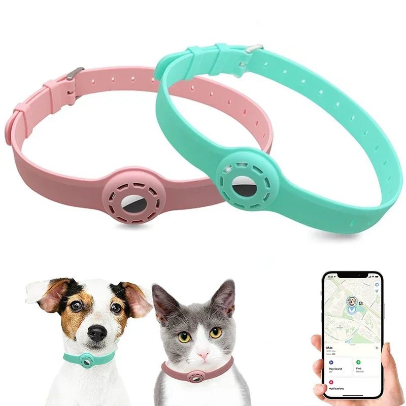 NovaTag AirTag Pet Collar Premium Adjustable Silicone For Dogs And Cats