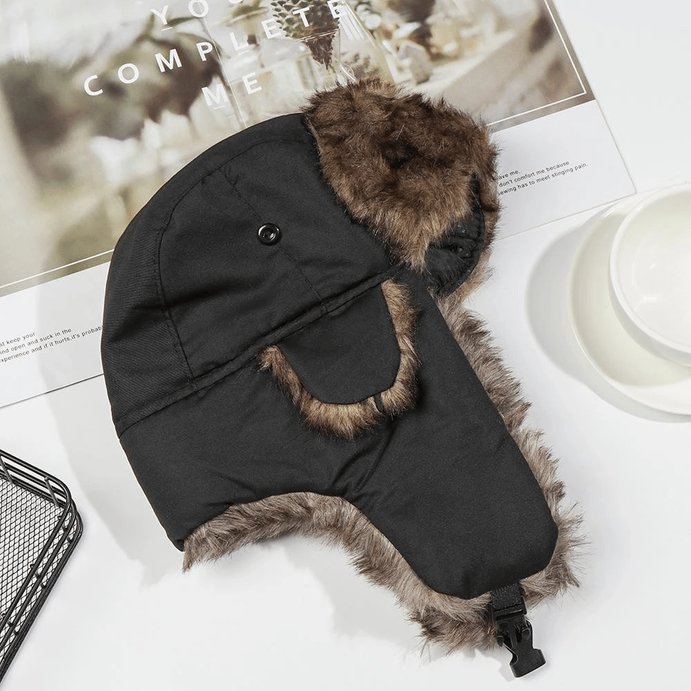 Chapeau Aviateur CozyGlide avec fausse fourrure et cache-oreilles chauds pour femmes et hommes