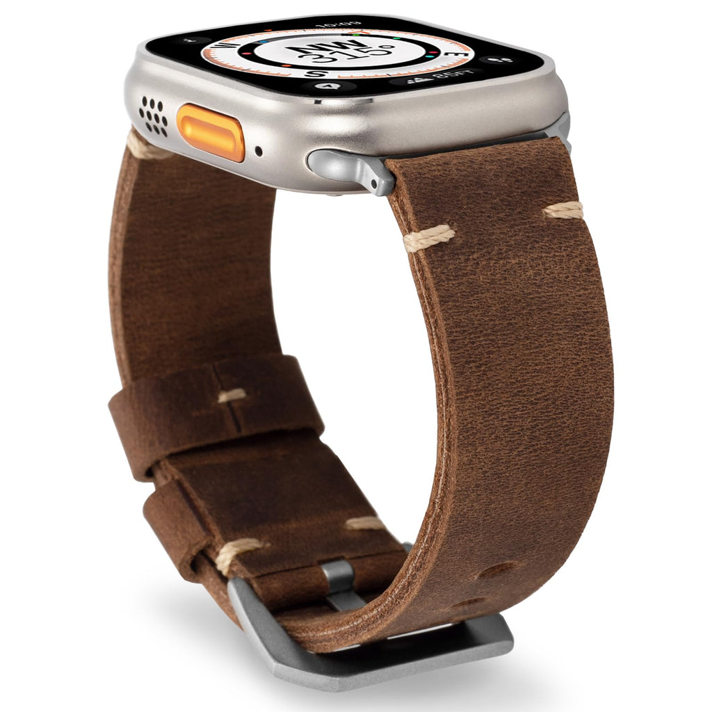 Apple Watch Vintage Leather Strap With Hand-Stitched Hardware