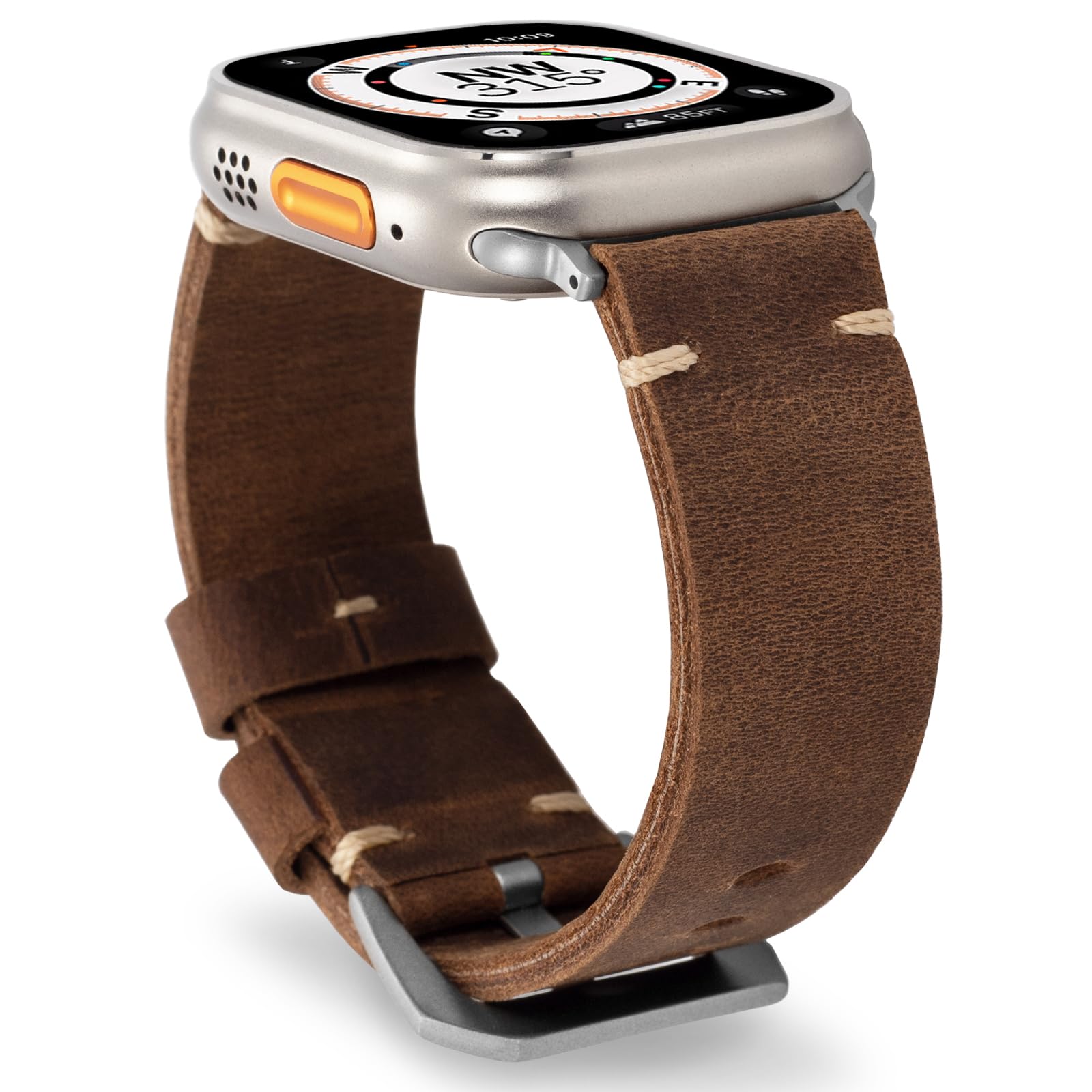 Apple Watch Vintage Leather Strap With Hand-Stitched Hardware