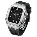 AP9009 silikonearmbånd 316L rustfrit stålhus retrofit-sæt til Apple Watch