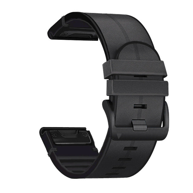 Silikon-Leder-Uhrenarmband für Garmin Fenix 8 7X 7 5X 5 6
