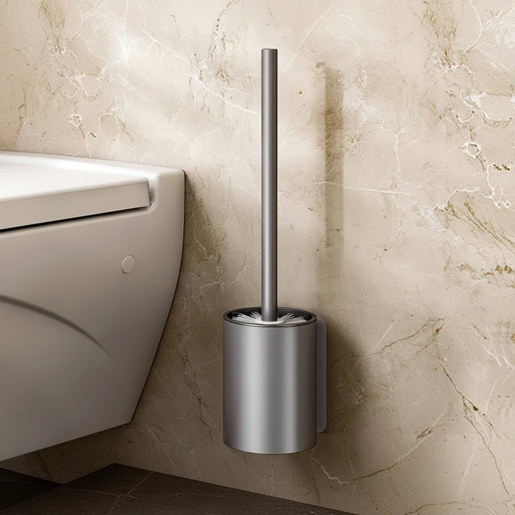 AeroLoo platzsparendes Toilettenbürsten-Set aus Aluminium für moderne Badezimmer