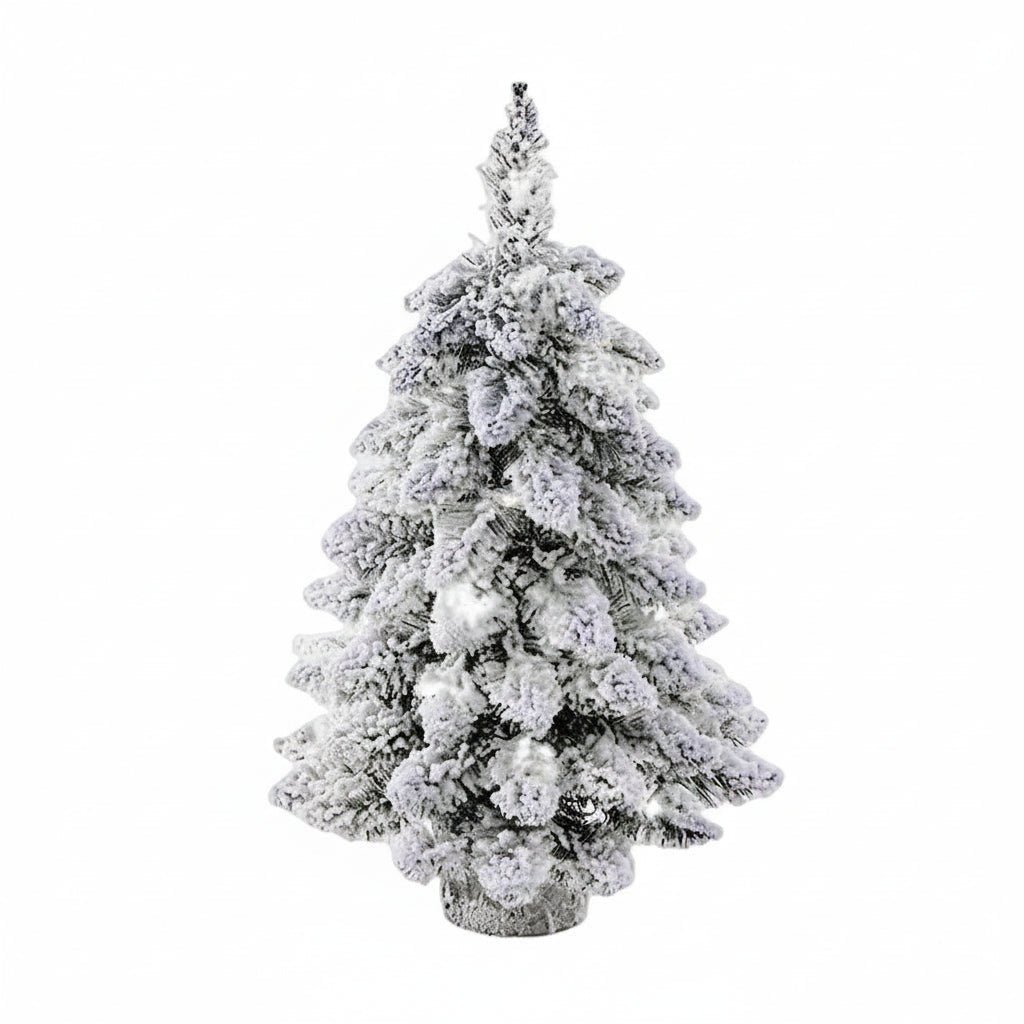 FrostNook Mini LED Christmas Tree 45cm Frosty Snow Effect For Small Spaces