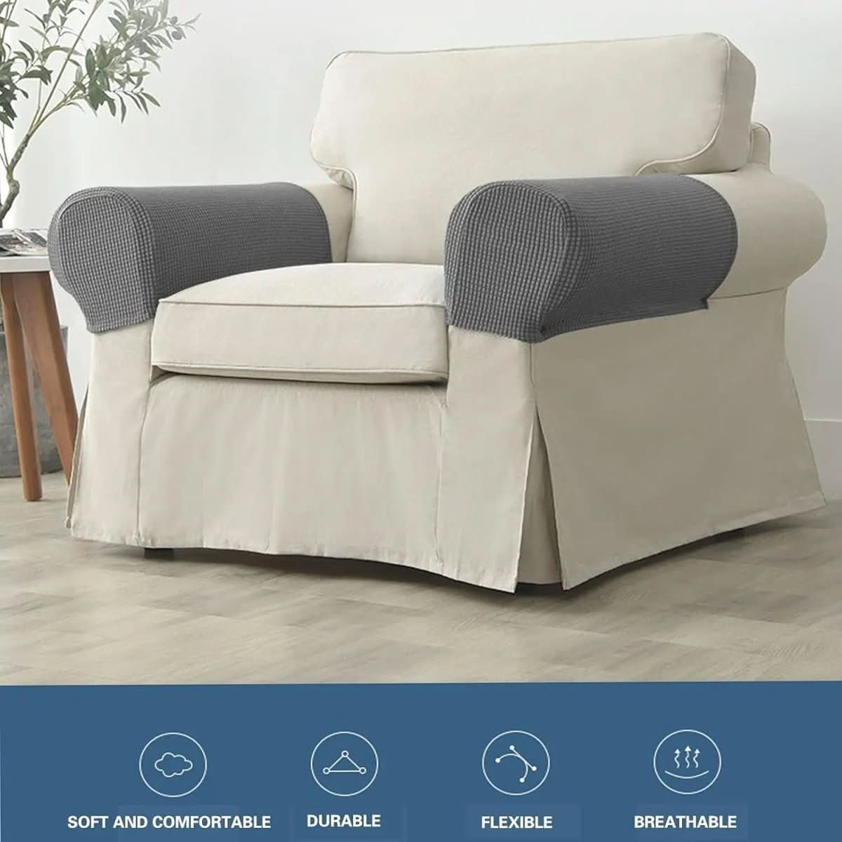 NovaGuard Waterproof Armrest Covers For Sofas And Chairs Stain Protection