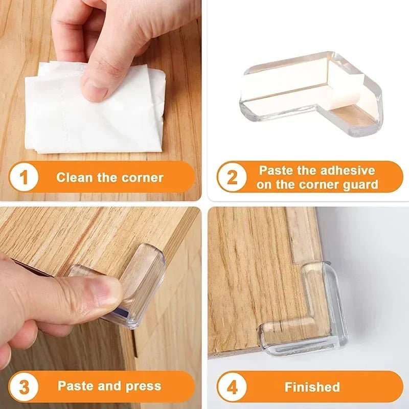 Protecteurs d'angle transparents en silicone BrightGuard pour une maison sûre pour bébé