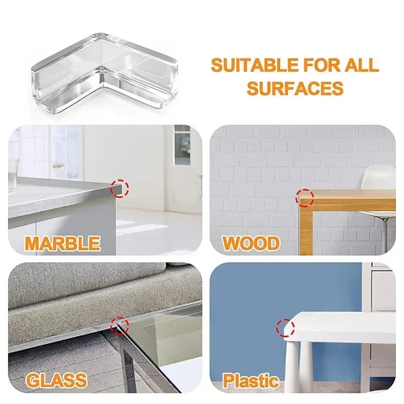 Protecteurs d'angle transparents en silicone BrightGuard pour une maison sûre pour bébé