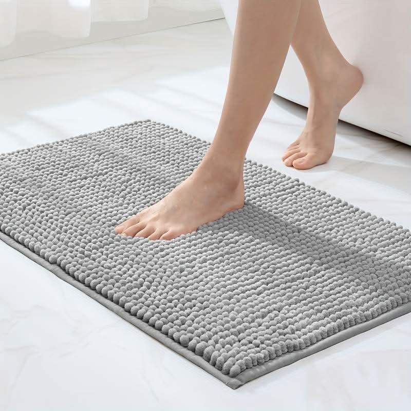 CozyFlow Komfortabel Chenille Badematte med Sklihemmende Bakside for Hjemmebruk Absorberende