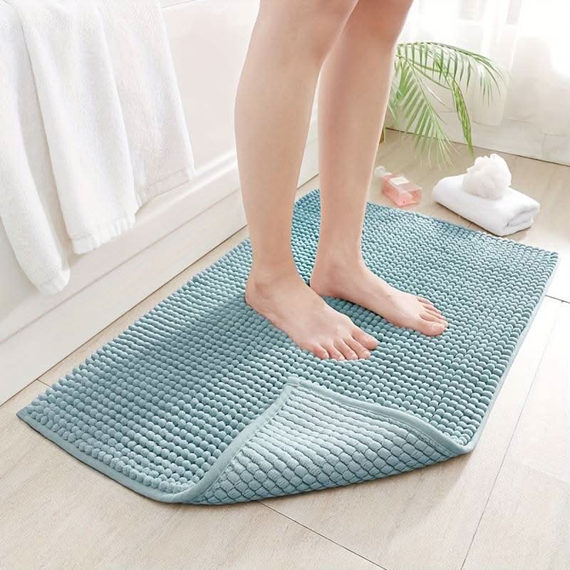 CozyFlow Komfortabel Chenille Badematte med Sklihemmende Bakside for Hjemmebruk Absorberende