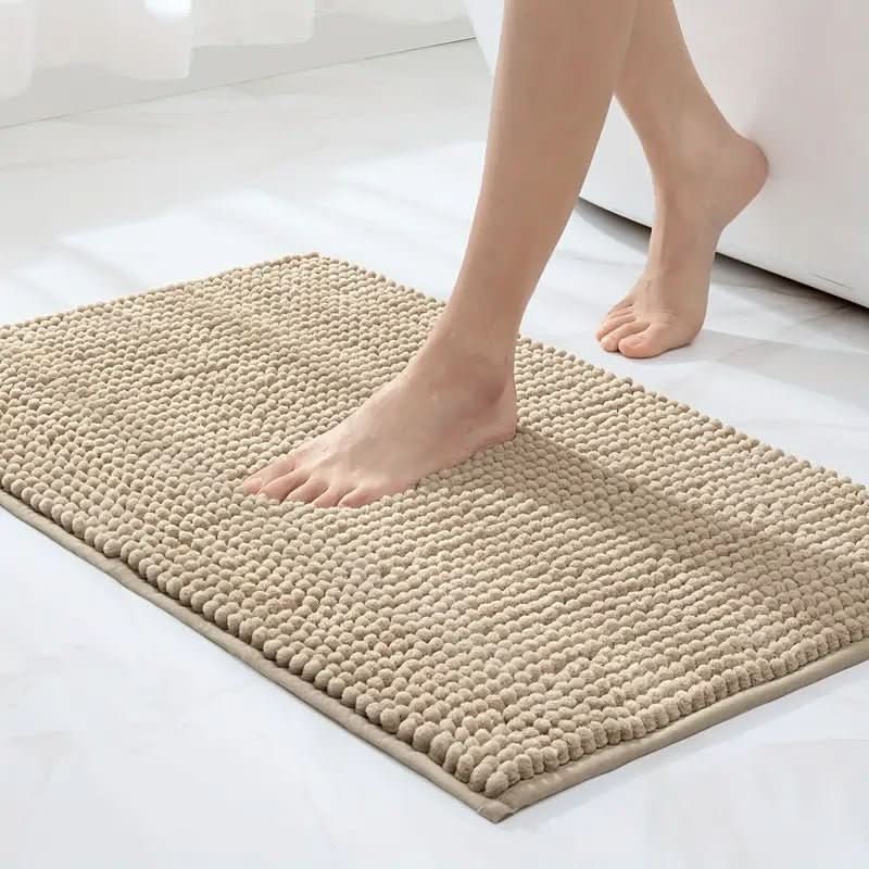 CozyFlow Komfortabel Chenille Badematte med Sklihemmende Bakside for Hjemmebruk Absorberende