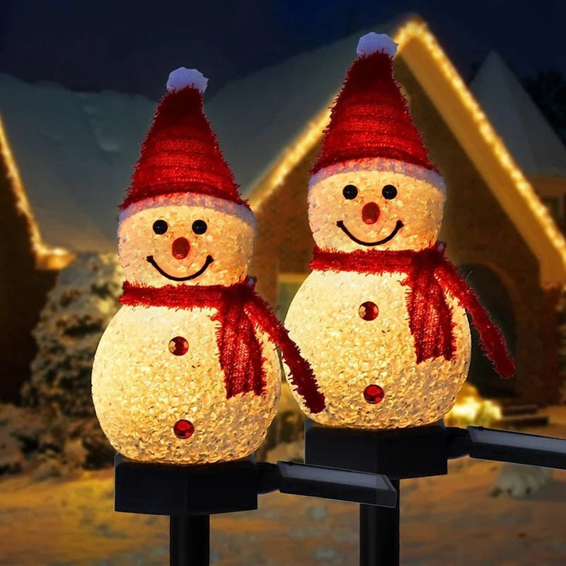 BrightNest Schneemann Solarleuchten Außen Winterdekoration Leuchtende Sonnenlichtaufladung